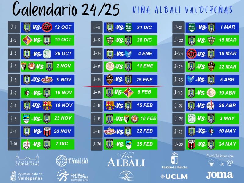 SORTEADO EL CALENDARIO DE PRIMERA DIVISIN DE FTBOL SALA 24/25